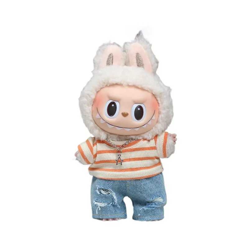 New 17cm Labubu Dolls Clothes I II Idol The Monster Outfit Accessories Sitting Party Gifts Cool Boy Tshirt Jeans Fashionable C250919
