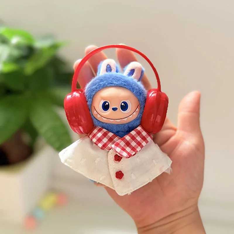 10cm Mini Labubu 40 Doll Clothes 4thGen PlaidCollar Shawl Clothes for Mini Labubu Accessories C250919