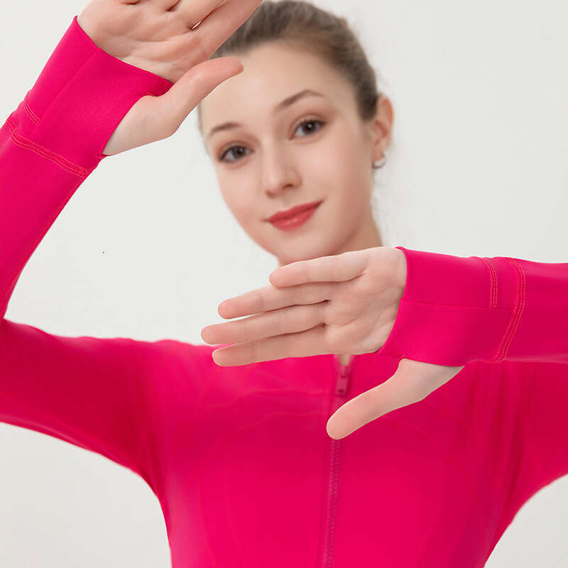 Ladies Yoga Sportswear Quick-Dry Stylish Fitness Jogging Solid Color Sports Jacket Breathable Comfortable Lines Jacket