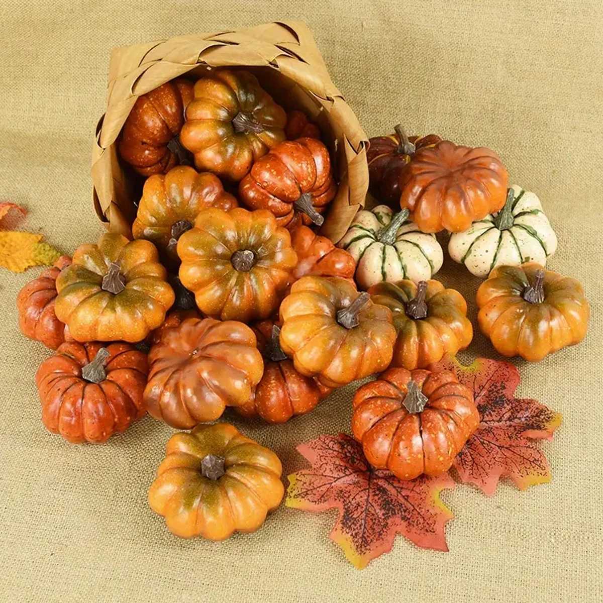 Artificial Pumpkins Plastic Faux Vegetable Decorations for Thanksgiving Harvest Home Farmhouse DIY Crafts Party Ornament C250919