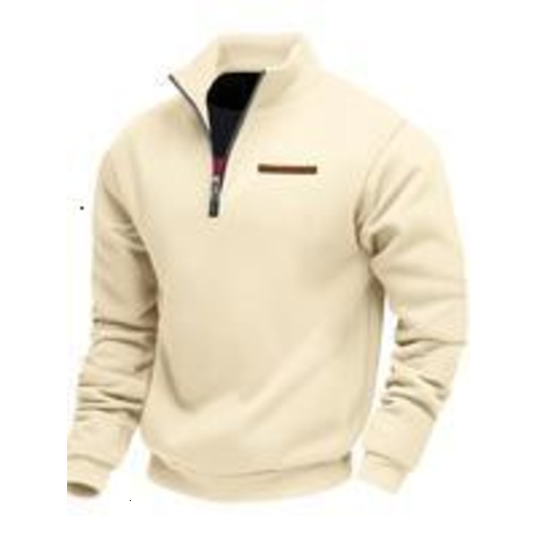 Solid Half Zip Up Sweatshirt, Loose Casual Long Sleeve Pullover Fall & Winter, Men's Clothes for Daily Wear