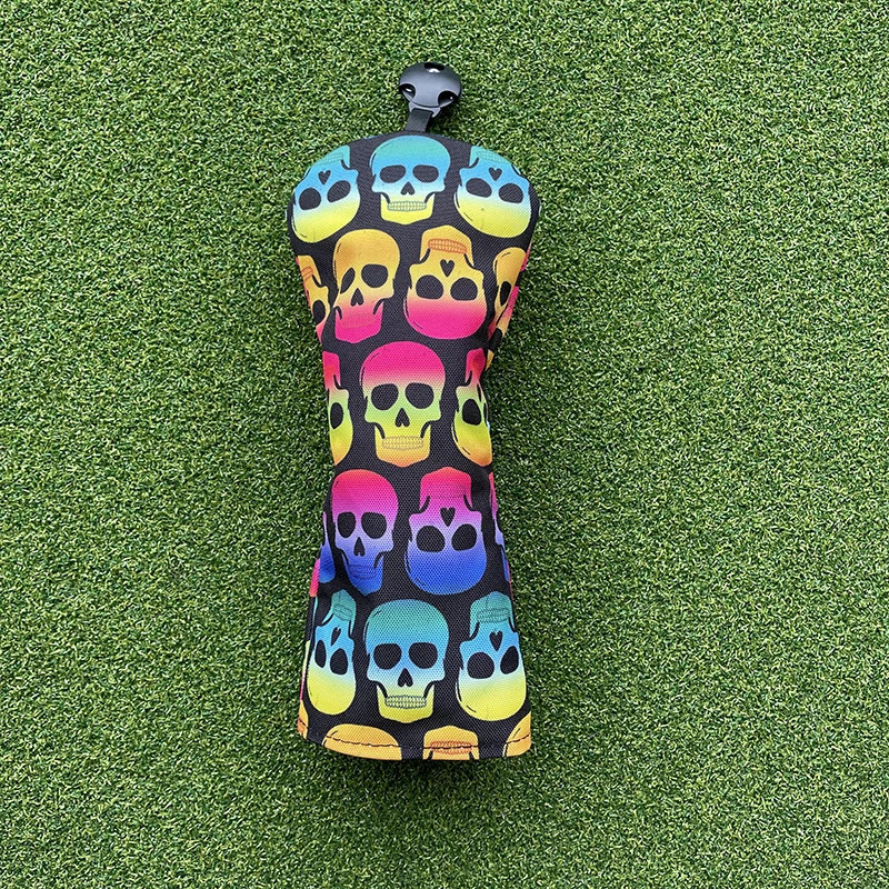Colored Skulls Canvas Golf Woods Headcovers 135U Covers For Driver Fairway hybird Putter Clubs Heads 250918