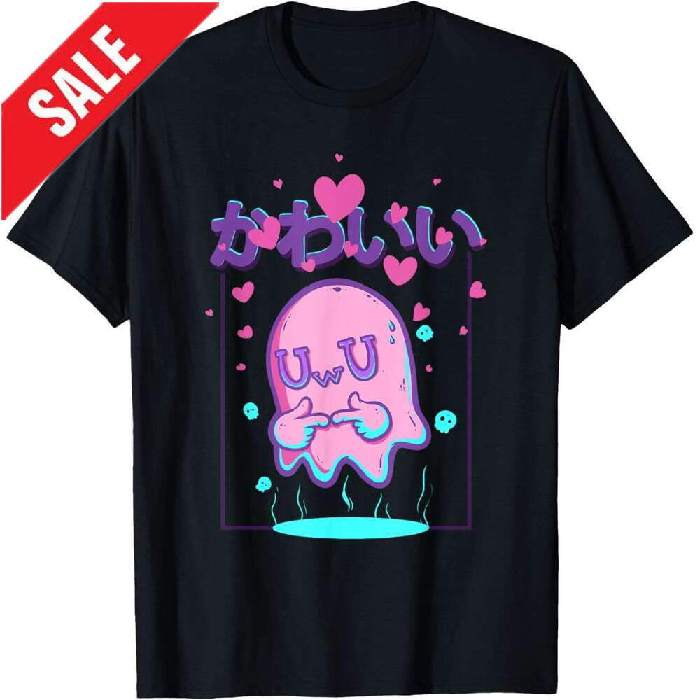 T shirt for Mens Kawaii Uwu Ghost Anime Japanese Manga Otaku Halloween T-Shirt Shirts Tshirt Graphic Tee Casual Tops Clothes Short sleeve 2025
