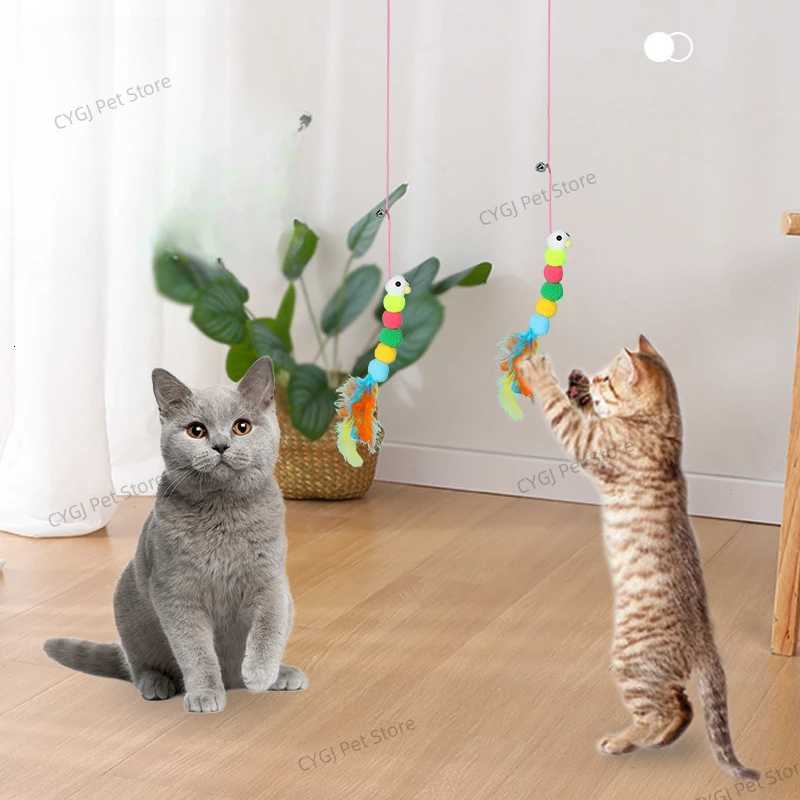 Cat Rope Long Rope Teasing Cat Toy Accessories Pet Kitten Toy Cat Toy Swing Sticky Disc Elastic with Bell Hanging Door Teasing X250918