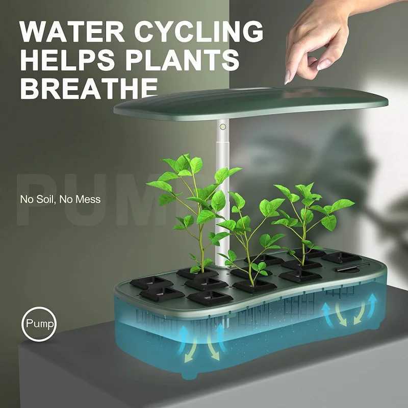 Hydroponics Growing System kit 12 Pods Herb Garden with Grow Iight Adjustable Height Up to 12inch Growing Kit Indoor C250919