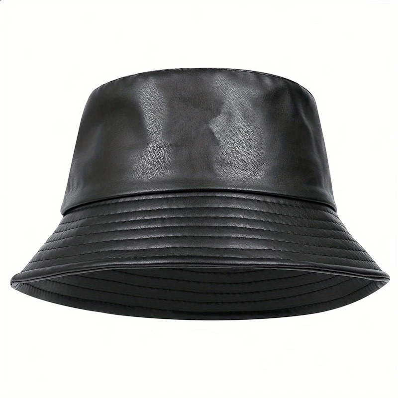 winter Fashion bucket hat Artificial leather windproof warm bucket hats men women wild cap Panama fisherman caps gorras 250918