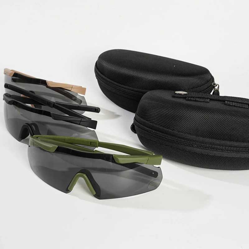 Military Tactical Goggles CS Airsoft Windproof Shooting Glasses HD 3 Lens Motocross Motorcycle Mountaineering Safe Glasses J250919