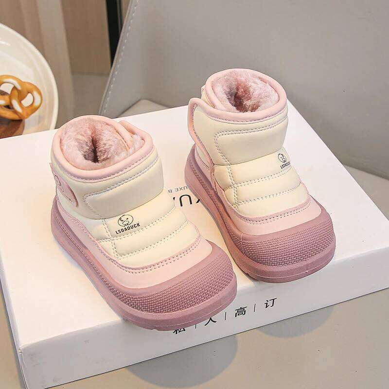 2025 New Plush Snow for Children Thick Warm Boy's Girl's Cotton Shoes Waterproof Kid's Winter Boots Veet Shoe