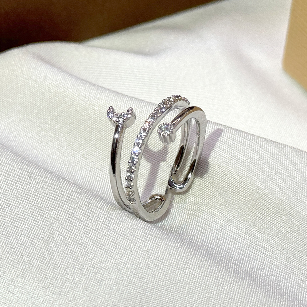 Gold - Toned Open Cuff Ring With Crystal Accents Delicate Daily & Chic Jewelry Gift For Her High - Quality And Stylish Accessory