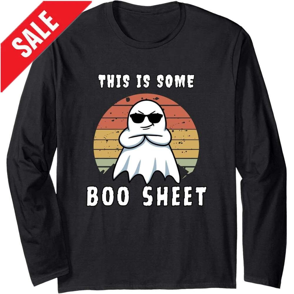 Long Sleeve Shirts for Men sweatshirt This Is Some Boo Sheet Funny Halloween Ghost Long Sleeve Tee Streetwear Casual tops clothes 2025