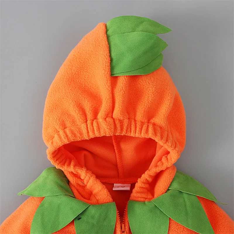 Infant Pumpkin Costume for Baby Boy and Girls Pumpkin Hooded Jumpsuits Stripe Leggings Halloween Cosplay Costume L250918