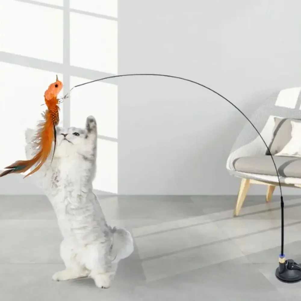 Funny Simulation Feather da Bird Cat Toy Interactive Sucker Kitten Toy Playing Teaser Wand Replacement Head Toy Pet Supplies X250918