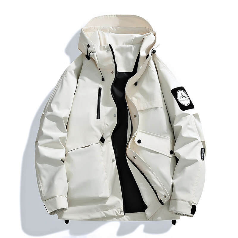 Autumn Waterproof Outdoor Mountain Peak Style Unisex Hooded Breathable Hiking Single Layer Jacket