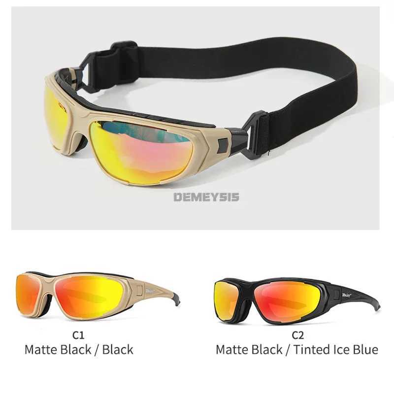 Tactical Polarized Glasses Outdoor Shooting Goggles with 4 Lens Cycling Hiking Motorcycle Safety Eyewear J250919