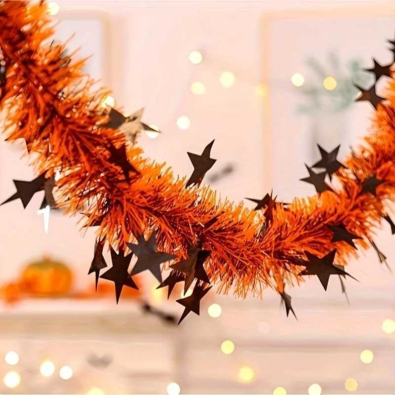 1pc 787in Halloween Decorative Streamers Festival Garland Pumpkin and Spider Theme Decor for Halloween and Christmas Parties C250919