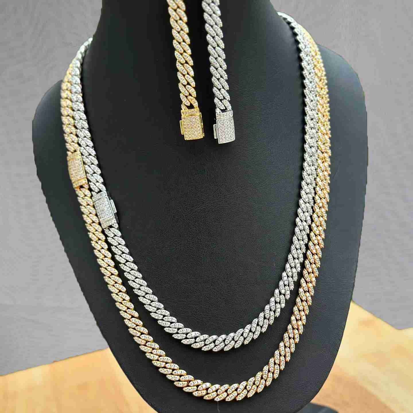 6mm Cuban Link Chain VVS Iced Out Necklace Pass Diamond Tester 925 Silver Hip Hop Moissanite Cuban Chain