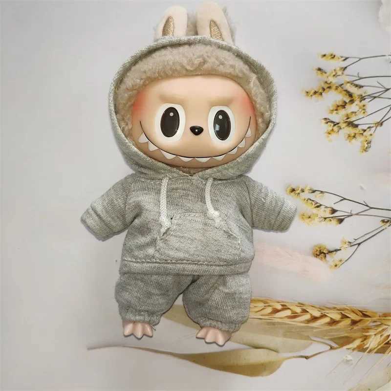 17cm Dolls fashion Clothes for Labubu The Monster Outfit Accessories Clothing DIY Kids Gift Girls Hooded Sweatshirt Pants C250919