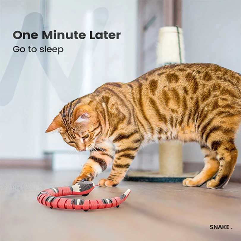 Automatic Cat Toys Interactive Smart Sensing Snake TeaseToys for Cats USB Charging Cat Accessories for Pet Cats Game Play To X250918