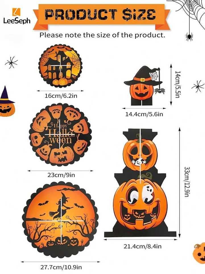 Leeseph Halloween Pumpkin Cardboard Cake Stand Spooky and Fun 3 Tier Cake Holder Easy Assembly Perfect for Showcasing Dessert C250919