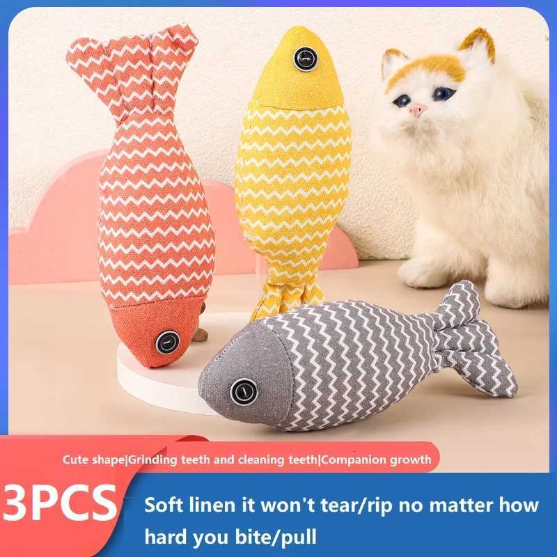 3PCS Fish Catnip Toys Games for Cats Catnip Toys Interactive Cat Chew Toy Cat Pillow Exercise Kicker Toys for Indoor Cat X250918