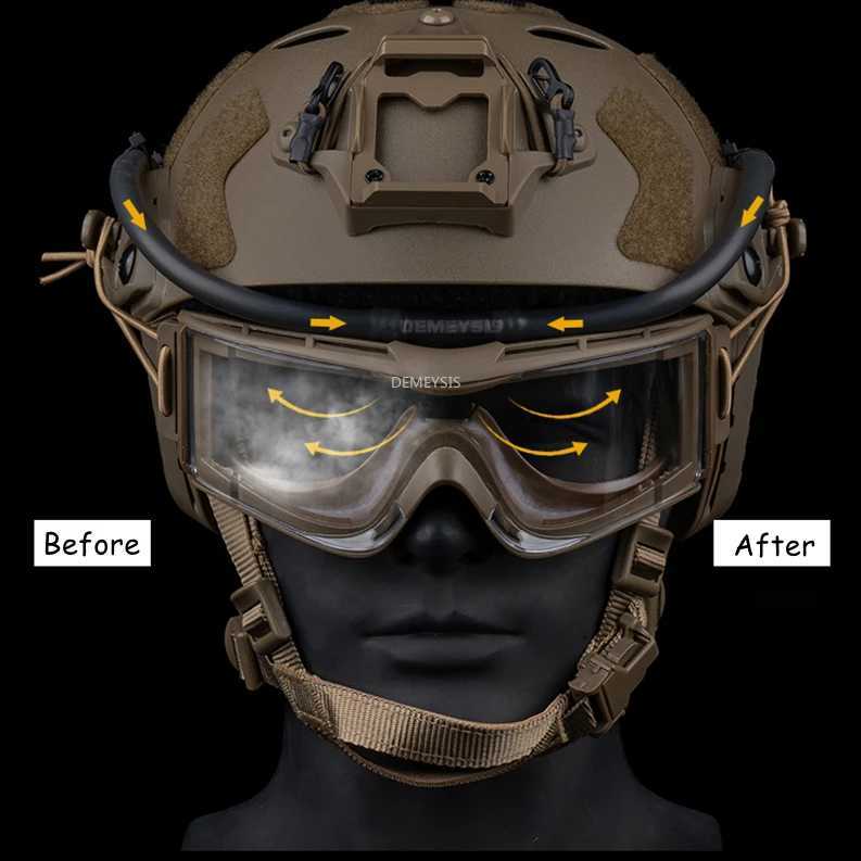 Tactical Goggles Anti Fog Ventilation Fan Adjustable Head Strap for Airsoft Motorcross Mountaineering Ski Defogging Fan J250919