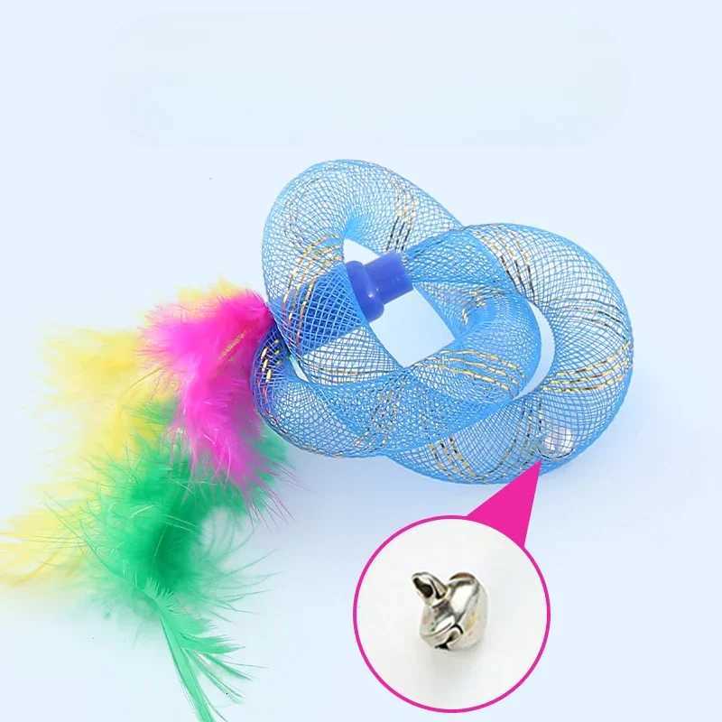 Pet Cat Toy String Tubing with Feather Spring Elastic Toy Pet Supplies Cat Toys Interactive Feather Toys X250918