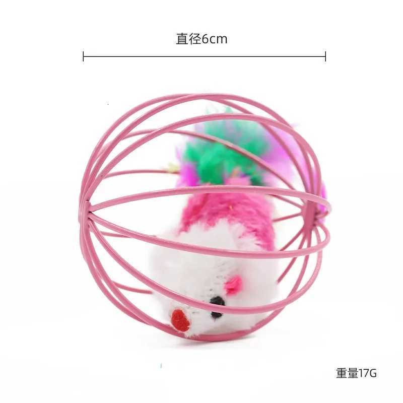 Funny Feather Mice Ball Cage For Kitten Creative Playing Toys Pet Products Play Cat Mouse Toy X250918