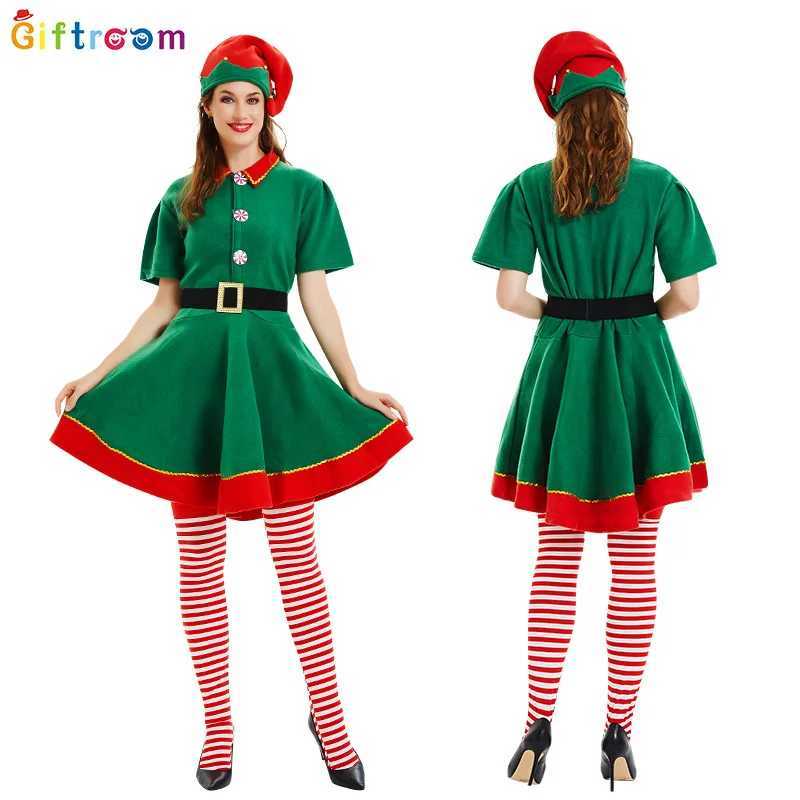 2024 new productsChildren and adults Christmas elf costumes Santa Claus costume sets green elves Halloween cosplay L250918