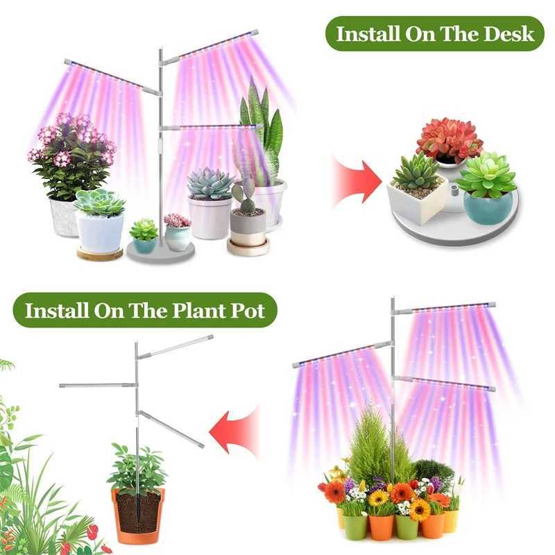 LED Grow Light Full Spectrum Plant Growing Lamp with Timer for Indoor Plant Dimmable Plant Light for Hydroponic Seedling Herb C250919