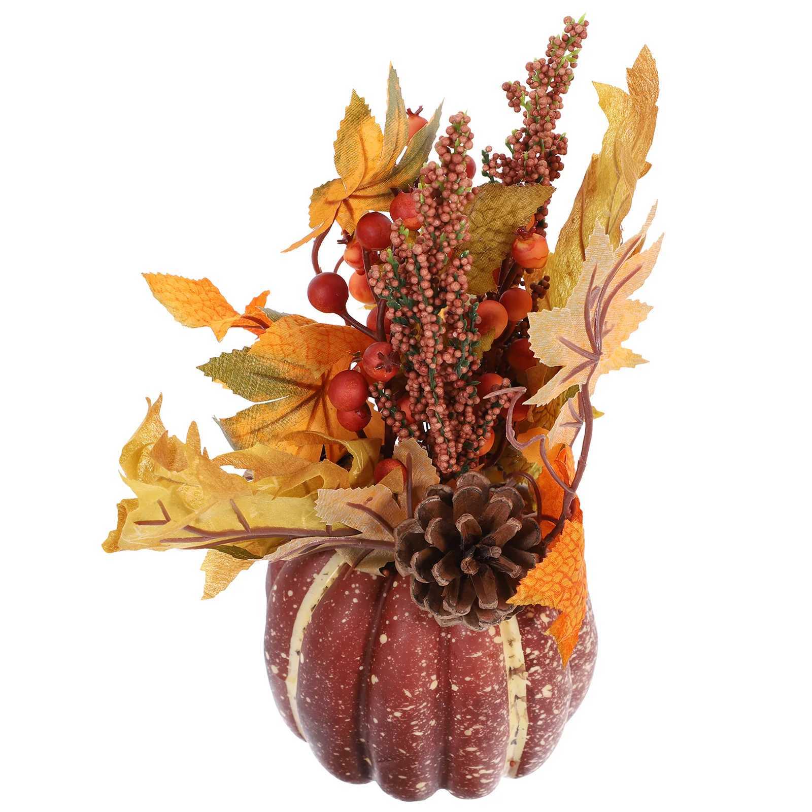 Maple Leaf Pumpkin Ornament Christmas Decor Outdoor Table Adornment Foam Bipeltate C250919