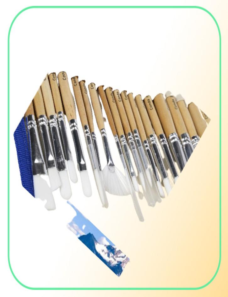 Chip Paint Brushes Set Professional Synthetic Short Handle W Brush Case Art Supplies Watercolor Oil Paint Brush7678006