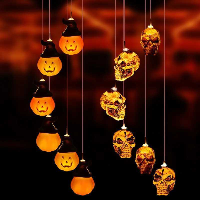 Solar Halloween String Lights Skull Ghost Pumpkin Heads Horror Outdoor Decor for Garden Yard Patio Haunted House Display C250919
