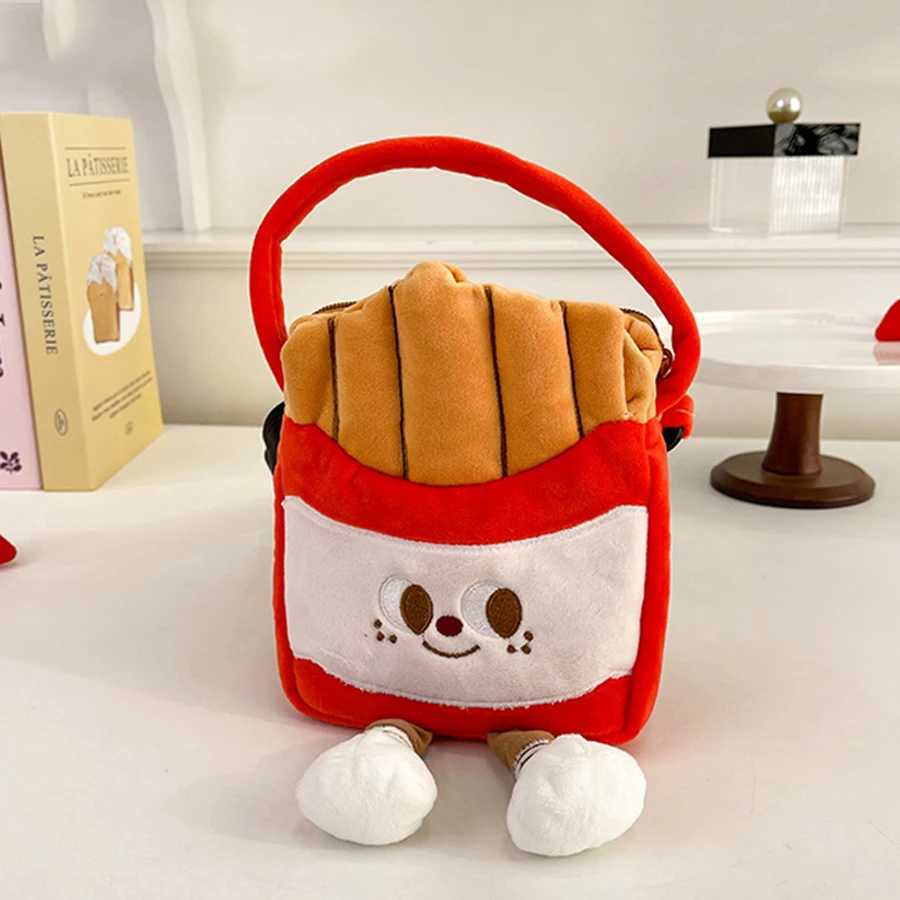 Doll Plush French Fries Handbag Cute Fluffy Crossbody Bag Shoulder Bag Tote Bag Plush Toy Cartoon Hamburger Bag GirlXJ250918