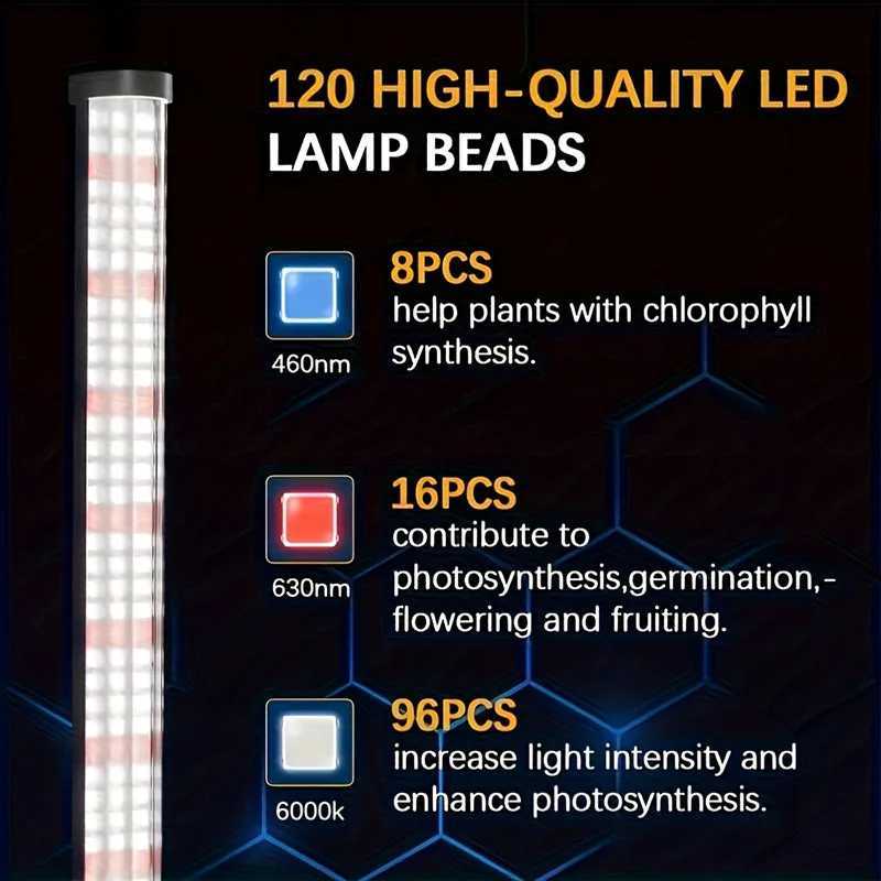 T10 vertical standing plant growth lamp with USB power supply adjustable brightness and automatic timing for 481218H C250919