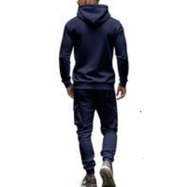 Men's Fashion Hooded Sweatshirt Set, Warm Thickened Casual, Long Pants & Pullover, Fall Winter Streetwear, Comfortable Fit