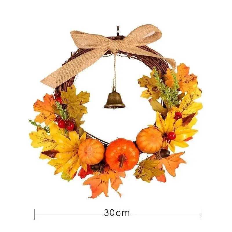 Thanksgiving Halloween Door Hanging Pumpkin Maple Leaf Bell Garland Household Decoration Halloween Wall Hanging Halloween Decor C250919