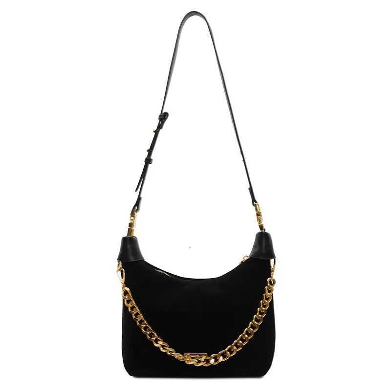 French Style Chain Suede Womens Bag Small Shoulder Bag 2025 New Fashion Versatile Handbag Casual Texture Retro Crossbody BagXJ250918