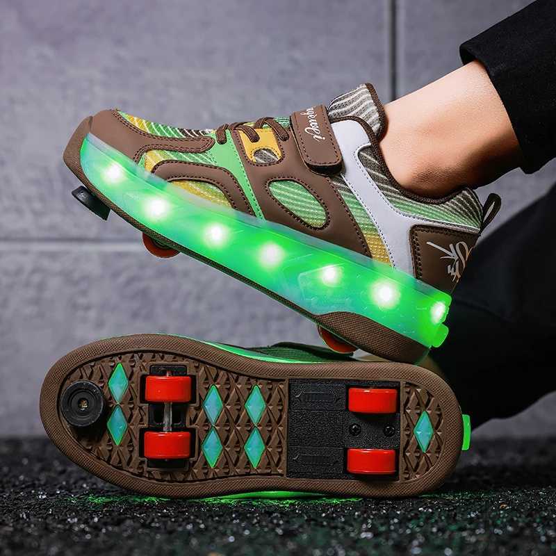 Boyss Shoes with Wheels Rolr Skate Shoes for Daily Walking Childrens Gift Speed Rolr Skates Racing Sneaker with 4 Wheels W250919