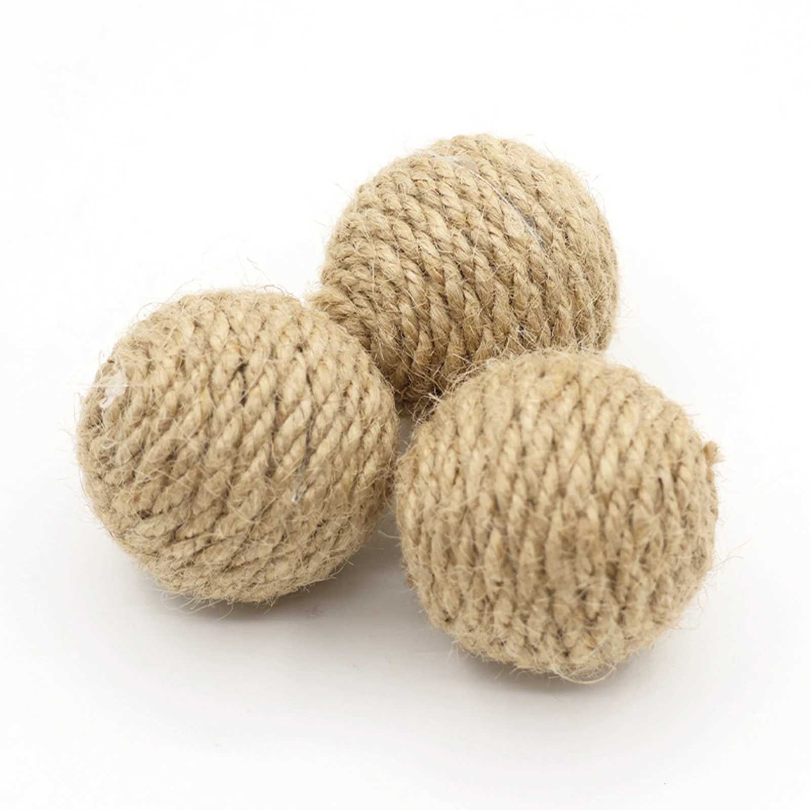 1 Pc Pet Cat Hemp Rope Ball Rolling Interactive Handwoven Cat Scratching Interactive Ball Sound Ball To Attract Attention Toy X250918