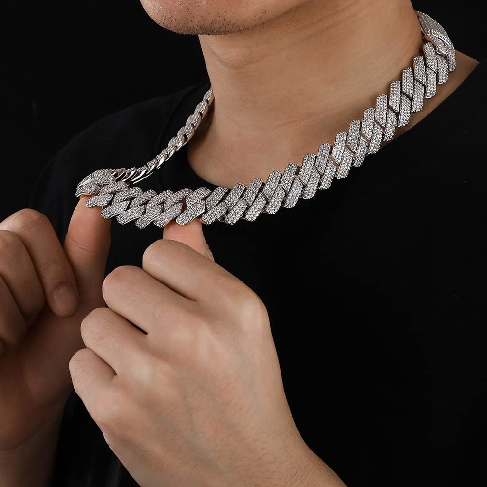 20mm Cuban Link Iced Out Chain Hiphop Men Necklace 925 Silver VVS Diamond Customized Trend Moissanite Cuban Chain