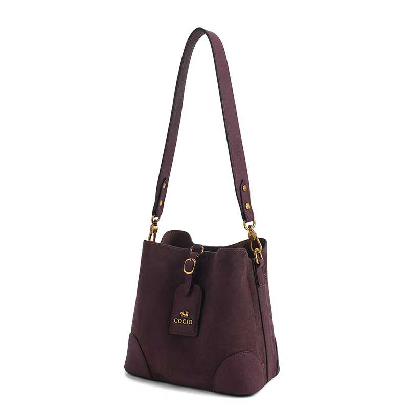 COCIO designer bag New leather bucket bag simple versatile multi compartment handbag niche design hot selling womens bag Luxurious red