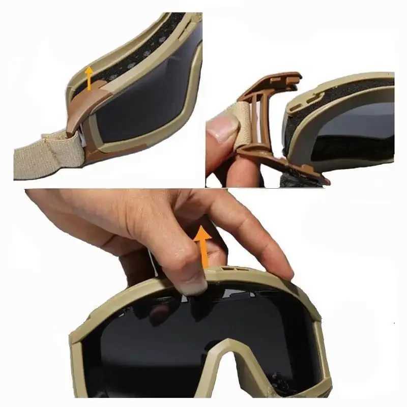 Tactical Goggs Military Shooting Sunglasses Windproof Sand Control Wargame Glasses Army Shooting Airsoft Paintball Glasses Y250919