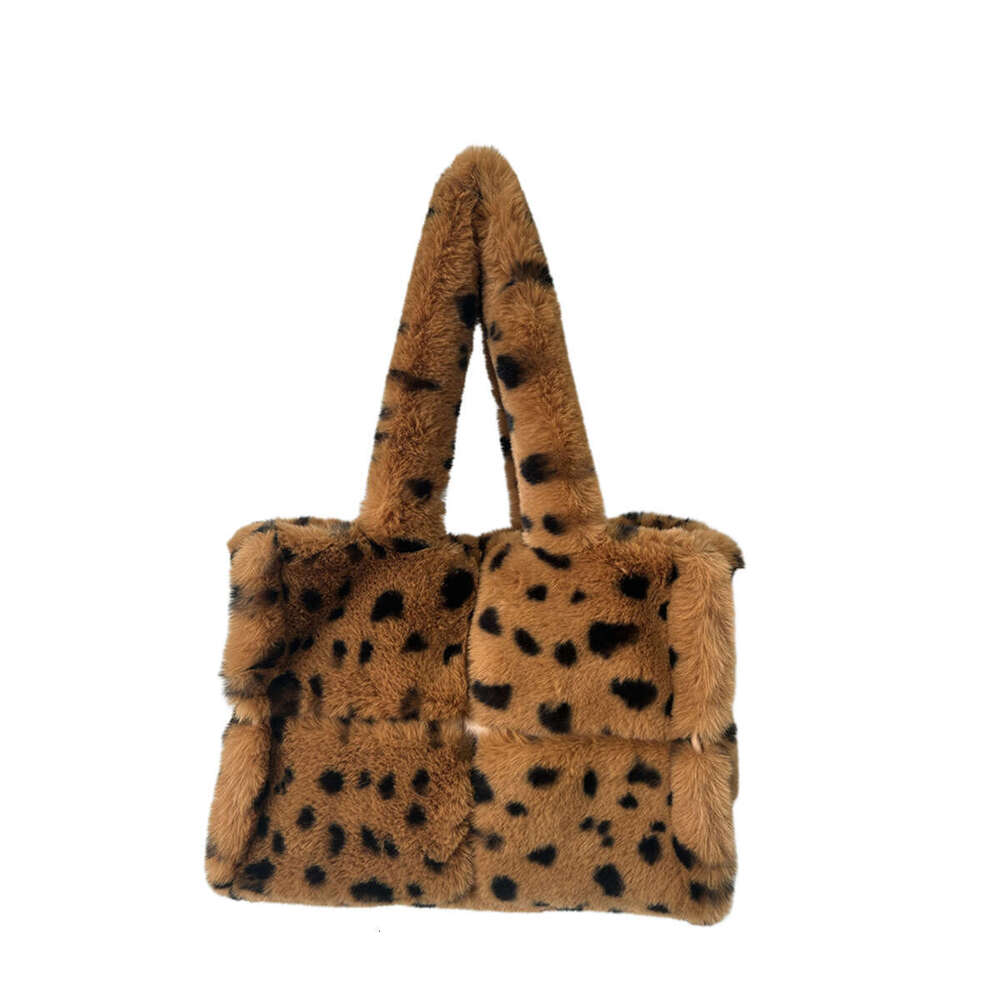 designer bag tote bag Autumn and Winter New Leopard Print Tote Shoulder Crossbody Large Capacity Handheld Plush Underarm Bag