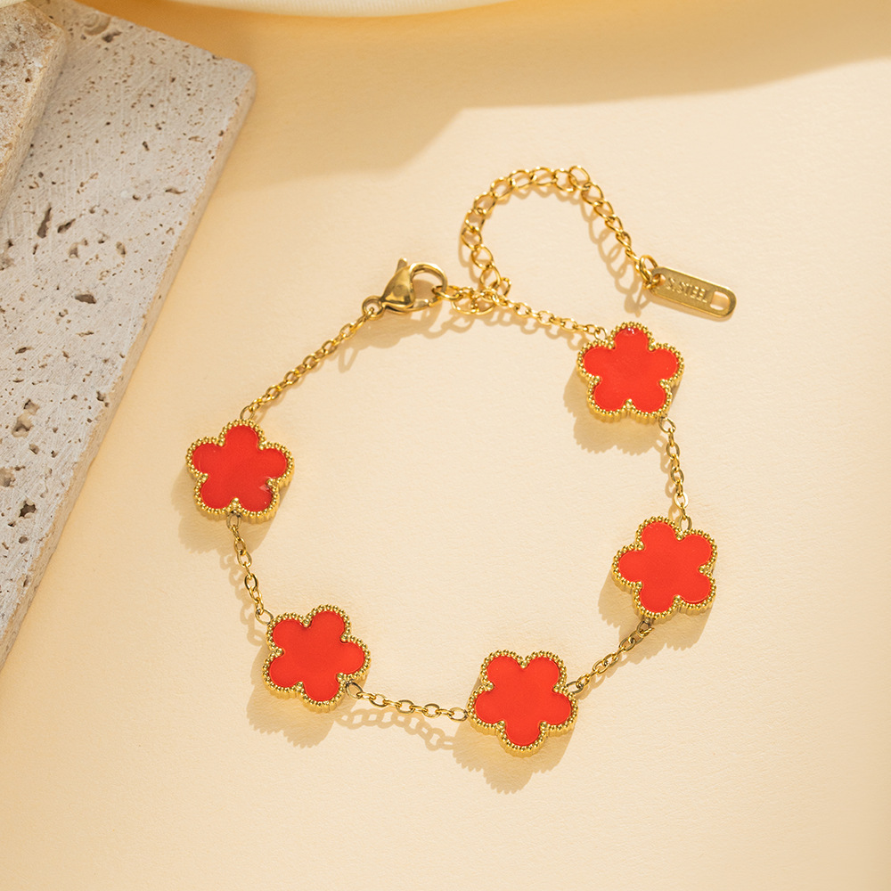 Pattern Bracelet Designer Bracelet Women's 18k Gold Plated Clover Bracelet Jewelry Bracelet Silver Bracelet Lucky Grass Handmade Gift Festival Gi