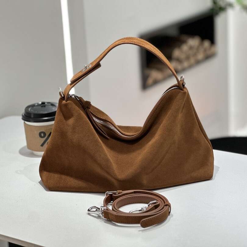 designer bag tote bag Women's Genuine Leather High-End Matte Cowhide Handbag Crossbody Clutch Soft Suede Bag New Model