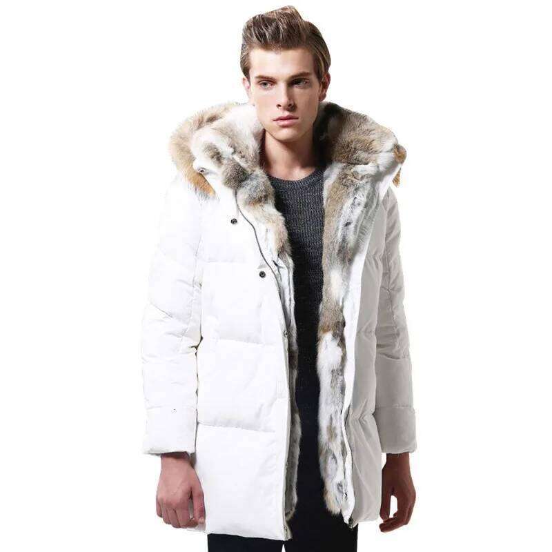 Mens Fur Collar Warm Fleece Lined Down Jackets Coats Men Hooded Coat Waterproof Puffer Warmth Winter Jacket