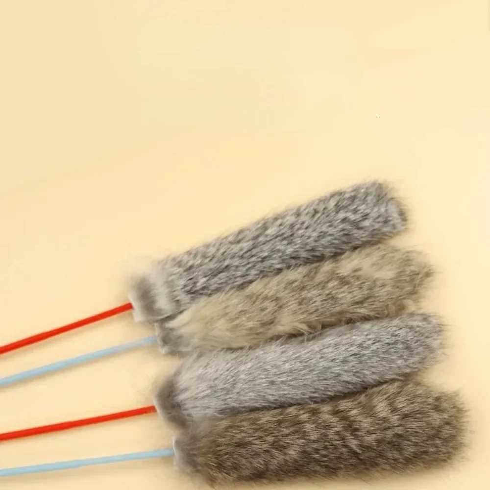 13Pcs Cat Toys Interactive Cat Stick Faux Rabbit Fur Pompom Plush Pet Interactive Stick Cat Playing Training Toys Pet Supplies X250918