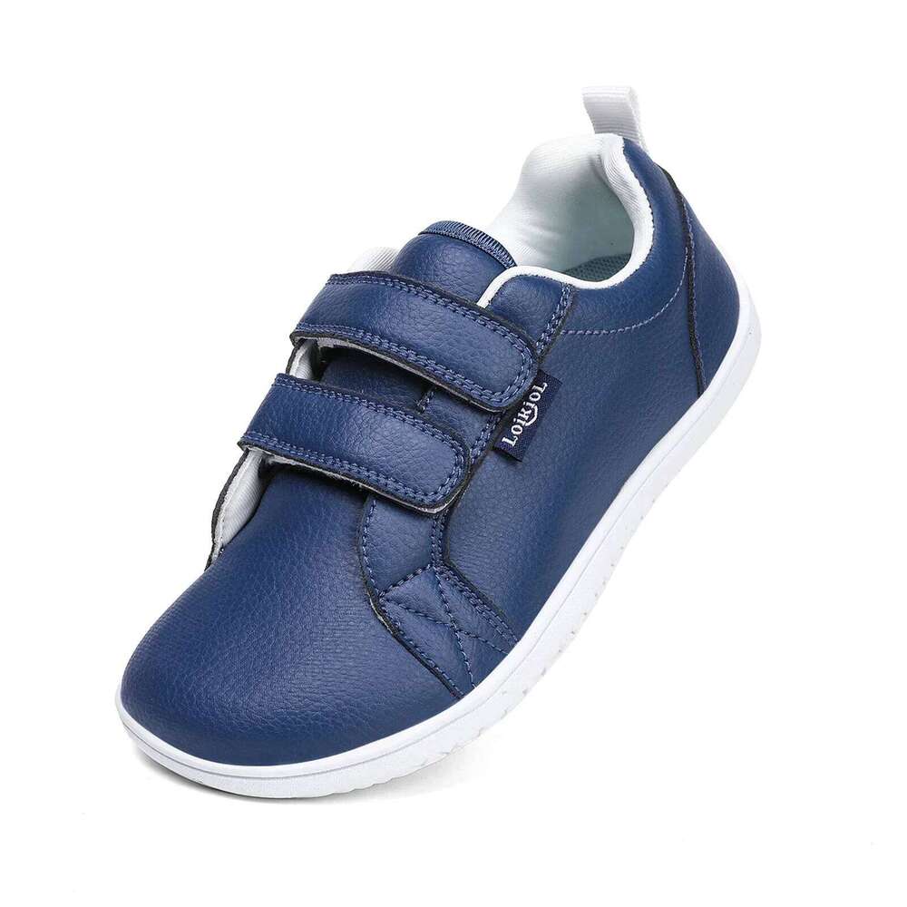 Boys Girls Artificial Leather Wide Toe Barefoot Kids Fashion Sneakers Lightweight Walking Flats School Youth Shoes
