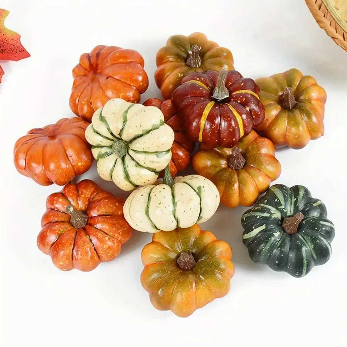 Artificial Pumpkins Plastic Faux Vegetable Decorations for Thanksgiving Harvest Home Farmhouse DIY Crafts Party Ornament C250919