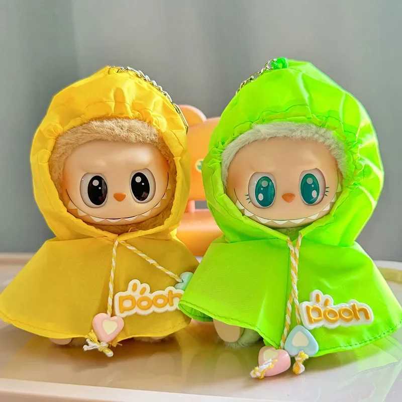 Labubu 17cm Dolls Clothes The Monster Outfit Accessories Clothing DIY Kids Gift Cute Raincoat Yellow Green FM14G C250919